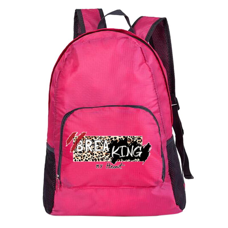 Unisex Lightweight Outdoor Backpack Portable Foldable Camping Hiking Travel Daypack Leisure Leopard Print Sport Bag Pink Bagpack #6