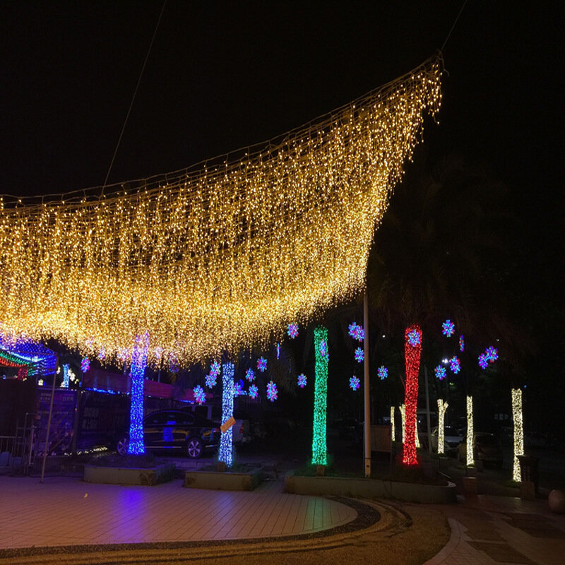 عيد الميلاد LED سلسلة جليد أضواء للزينة في الهواء الطلق ، الجنية عطلة الإضاءة ، جارلاند ، حديقة ، مول ، الشارع ، الطنف ، الاتحاد الأوروبي ، الولايات المتحدة التوصيل