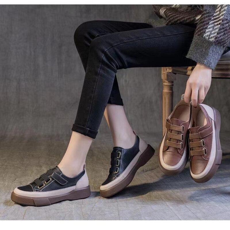 عادية الأساسية بو الشقق للنساء ، أحذية مستديرة اصبع القدم ، عبر تعادل المطاط ، مختلط الألوان ، السيدات ، Hot البيع ، الخريف #4