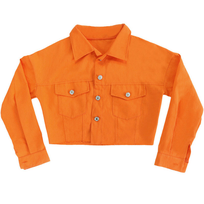 Women Denim Short Jacket Coats Spring Autumn Clothes 2022 Solid Color Long Sleeve Lapel Jacket Button Crop Jeans Coat Streetwear