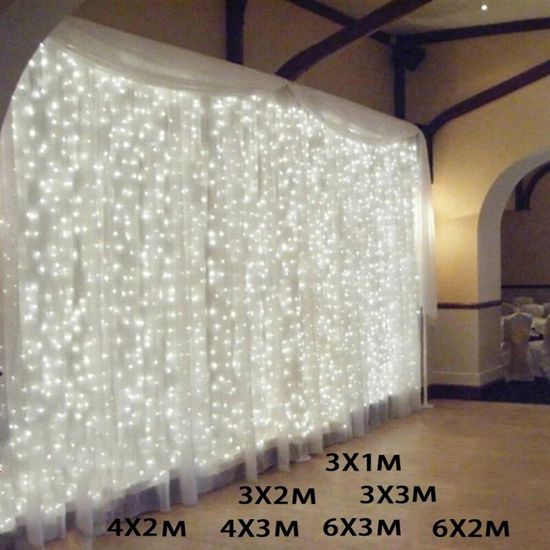 LED سلسلة أضواء عيد الميلاد الديكور 6 متر في الهواء الطلق المنزل التحكم عن بعد احتفالية الزفاف خرافة جارلاند أضواء غرفة نوم الستائر