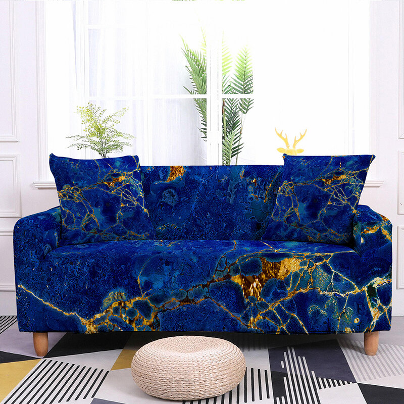 المائية مرونة غطاء أريكة لغرفة المعيشة الذهب الرخام الغلاف الاقسام غطاء أريكة غطاء أريكة الزاوية الصيف الديكور