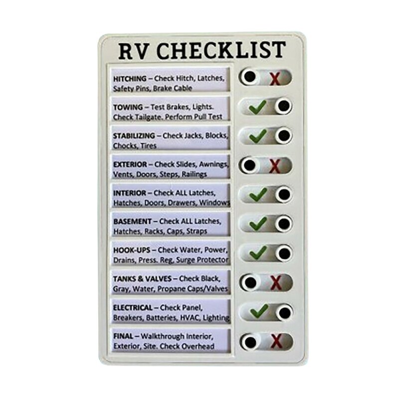 Memo Plastic Board Elder Daily Care / RV / My Chores Checklist Reusable Cards Detachable Checklist Wall Mount in English