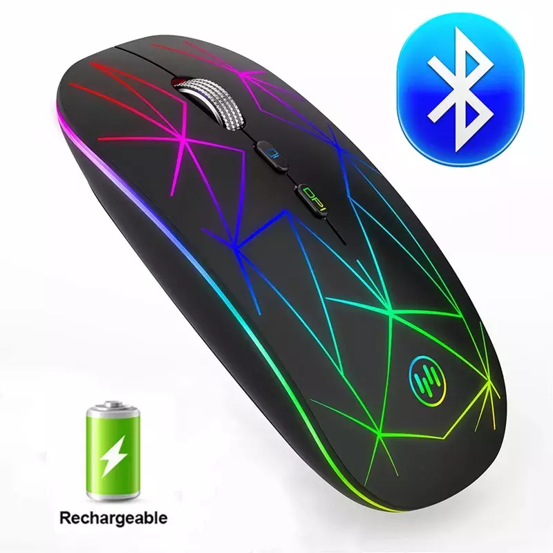 RGB Bluetooth Mouse Wireless Mouse USB Computer Mouse Bluetooth Mause Gamer Ergonomic LED Gaming Mice Silent Rechargeable For PC
