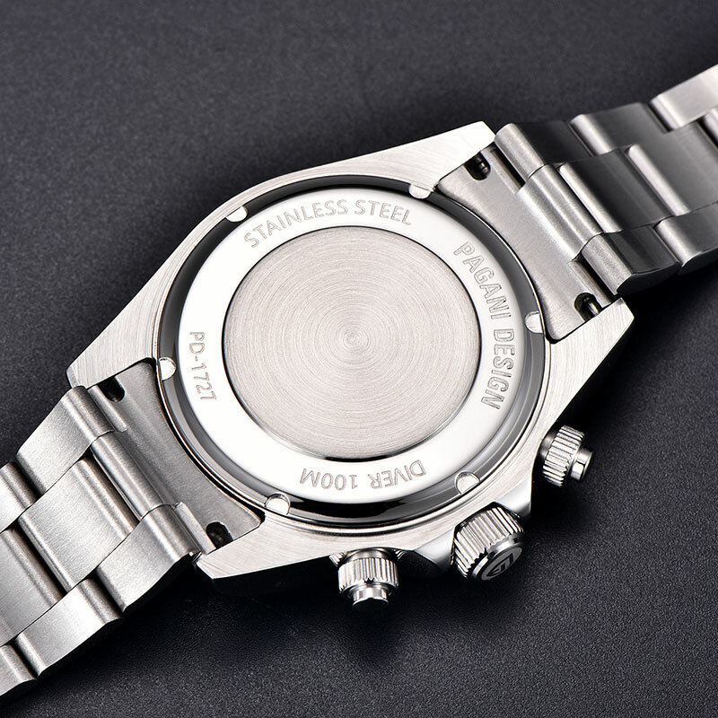 PAGANI تصميم تقليد كوارتز كرونوغراف ساعة رجالي الفولاذ المقاوم للصدأ سوار إكسسوارات مقاوم للماء مضيئة Relogio Masculino