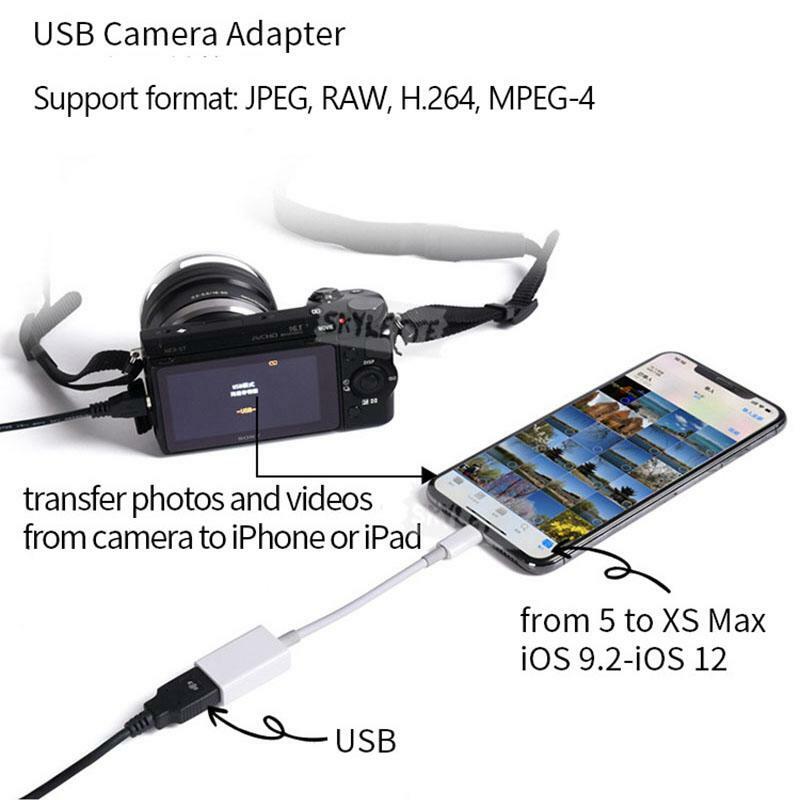 8-Pin إلى USB 2.0 OTG محول كابل آيفون 13 12 11 برو ماكس Xs XR 7 8 Plus باد ل iOS 13 ل ماوس كاميرا قارئ بطاقة