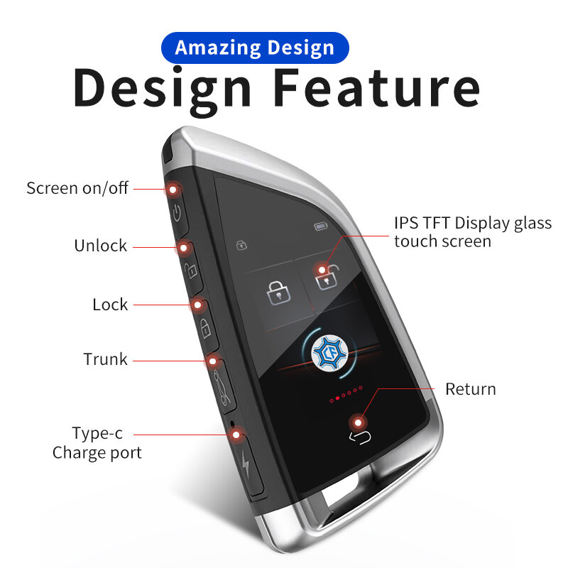 الإنجليزية/الكورية CF568 العالمي تعديل الذكية LCD مفتاح الشاشة مريحة دخول السيارات قفل لسيارات BMW لأودي Kia 차키