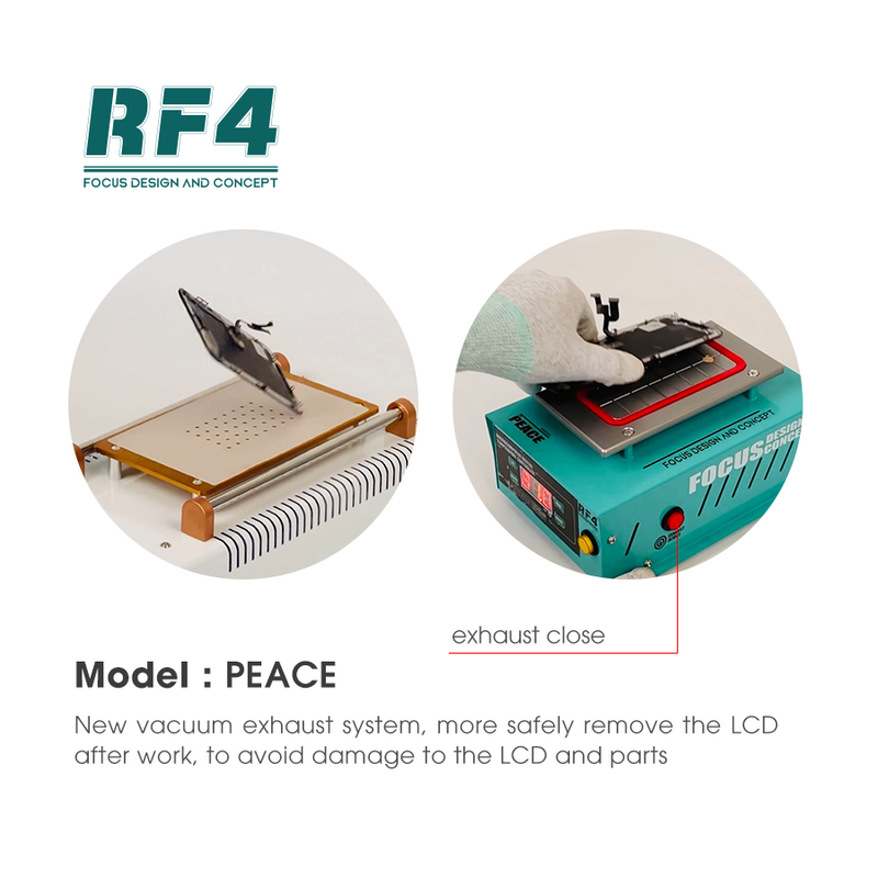 RF4 المدمج في مضخة تفريغ 7 بوصة الهاتف شاشة تعمل باللمس تفكيك أداة إصلاح LCD فاصل آلة 110/220 فولت RF-PEACE #2