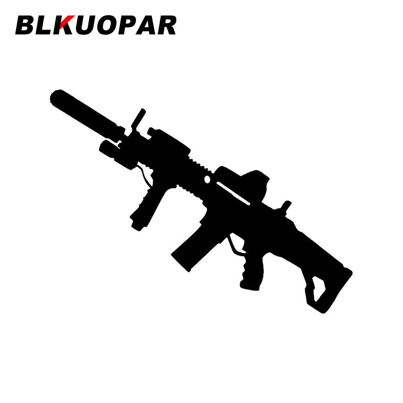 BLKUOPAR M4A1 بندقية قبضة كاتم صوت ملصق سيارة واقية من الشمس الإبداعية خدش واقية مائي ويندوز الثلاجة يموت قطع الديكور #2