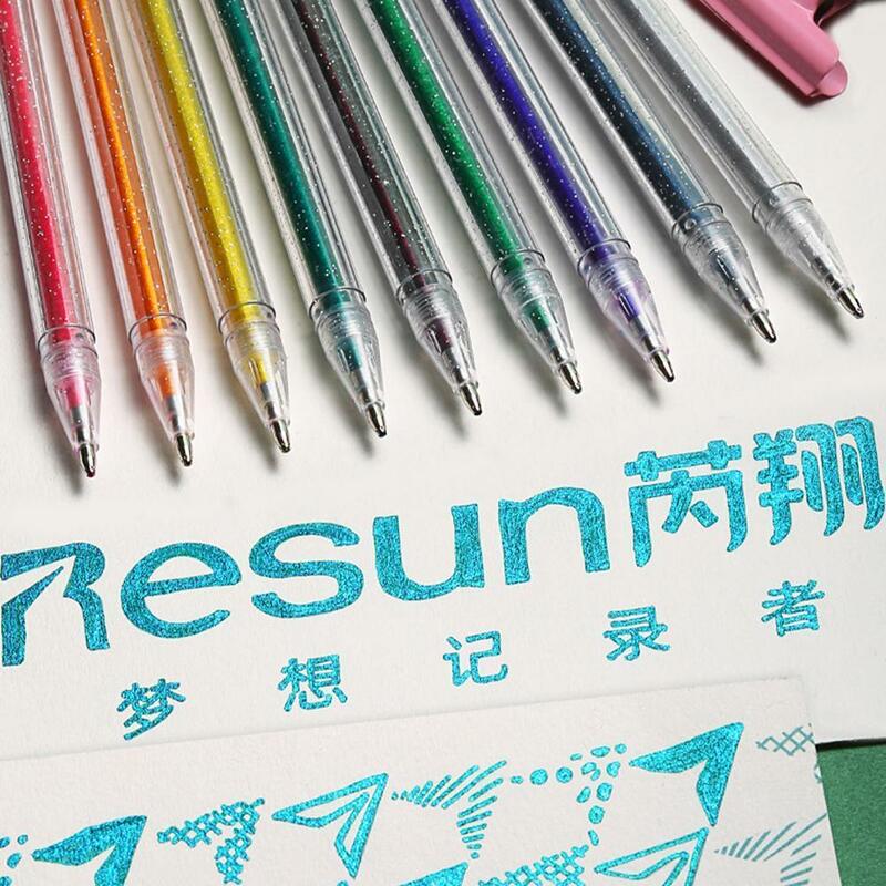 12 Colors Fluorescence Gel Pen Marker Brush Pen Pastel Pen Pen Hand Markers Account Fluorescent Watercolor Pens Colored Dra V3S8
