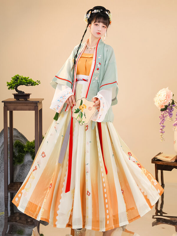 سونغ سلالة Hanfu فستان الإناث الصيف النمط الصيني تحسين القديمة زي الربيع والخريف الجنية اليومية رقيقة نمط مجموعة كاملة #2