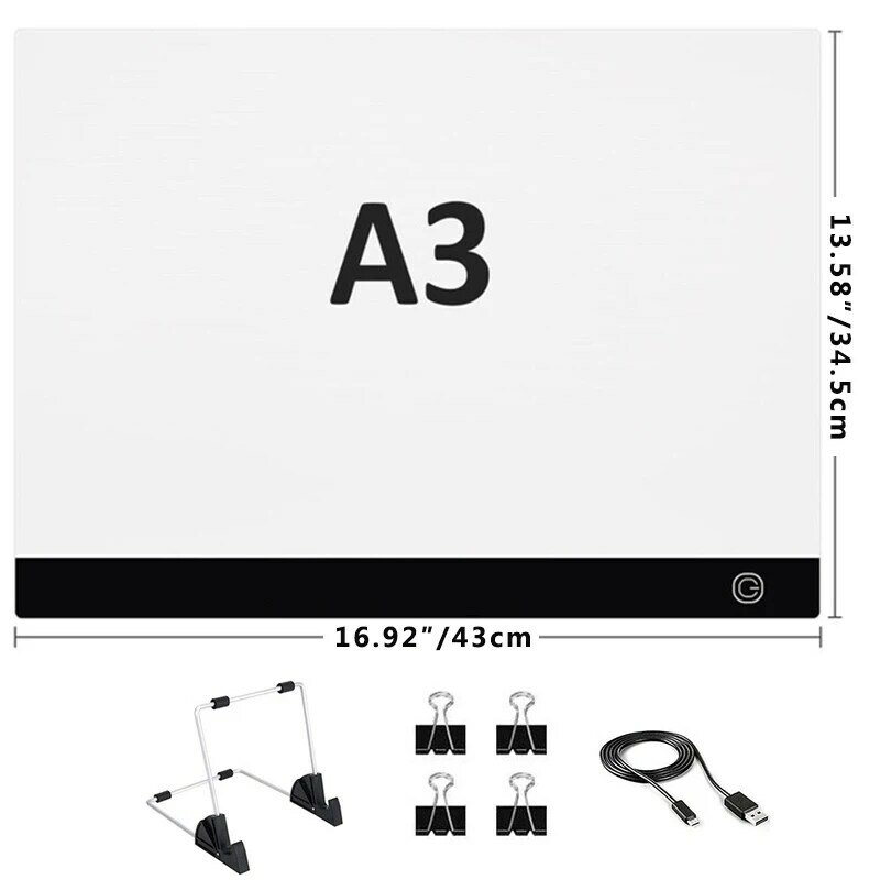 A3 USB مصباح ليد الوسادة Artcraft مربع ضوء التتبع لوحة نسخ الرقمية اللوحي اللوحة الكتابة لوح رسم لوحة الماس اللوحة