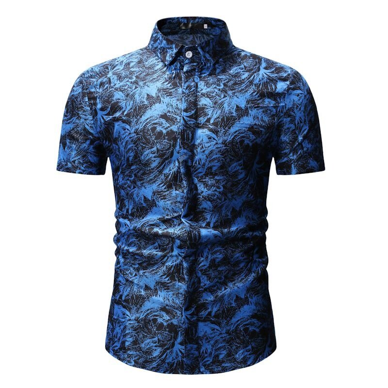 الرجال قصيرة الأكمام طباعة قمصان للرجال الاجتماعية الفاخرة رجل مصمم الملابس هاواي عصري أنيق كلاسيكي موضة