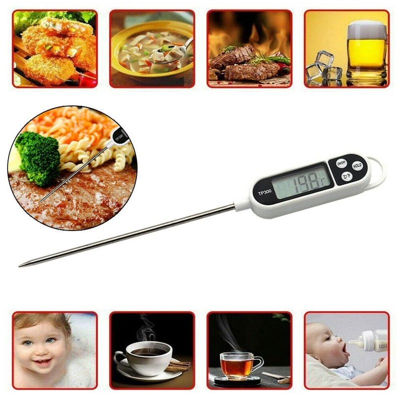2Pcs Digital BBQ Food Thermometer Meat Cake Candy Fry Grill Dinning Household Cooking Thermometer Gauge Oven Thermometer Tool