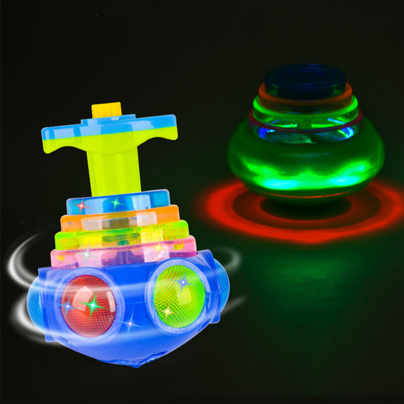 1 مجموعة الكهربائية LED الغزل العلوي ضوء وماض الموسيقى لطيف أشكال حيوانات قاذفة نموذج توهج في الليل الدورية لعبة طفل هدية #5