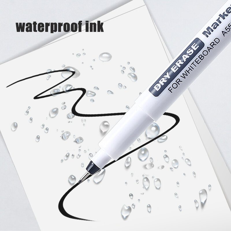 رقيقة للغاية قابل للمسح السبورة القلم 0.5 مللي متر/0.7 مللي متر/1.0 مللي متر مقاوم للماء الجاف محو قلم رسم مكتب فحص قلم ماركر