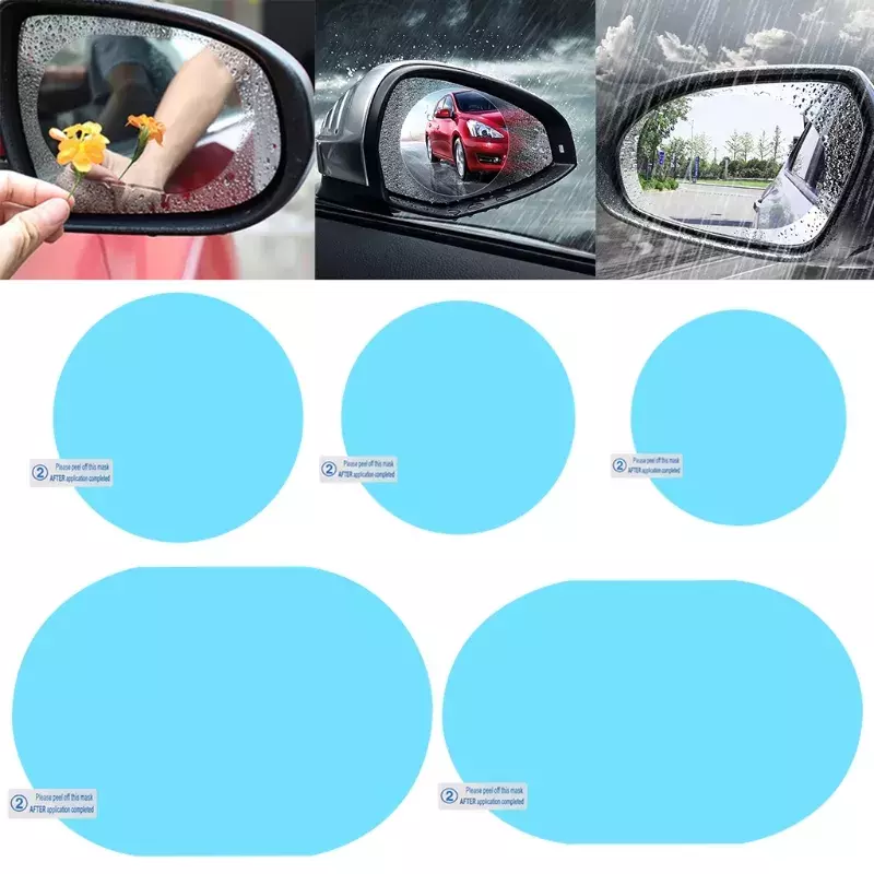2 Pcs Car Rear View Mirror Rainproof Film Anti-Fog Clear Protective Sticker Anti-Scratch Waterproof Mirror Window Film for Car