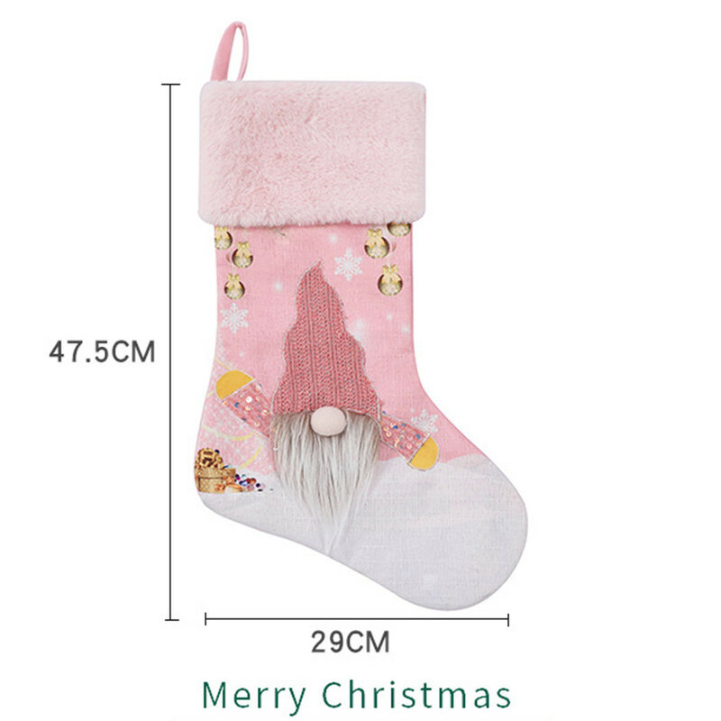 عيد الميلاد توهج الأسهم الوردي زينة ، كيس الحلوى ، حامل ، قلادة ، المنزل ، ديكور الموقد ، هدية للأطفال ، 47.5x29cm