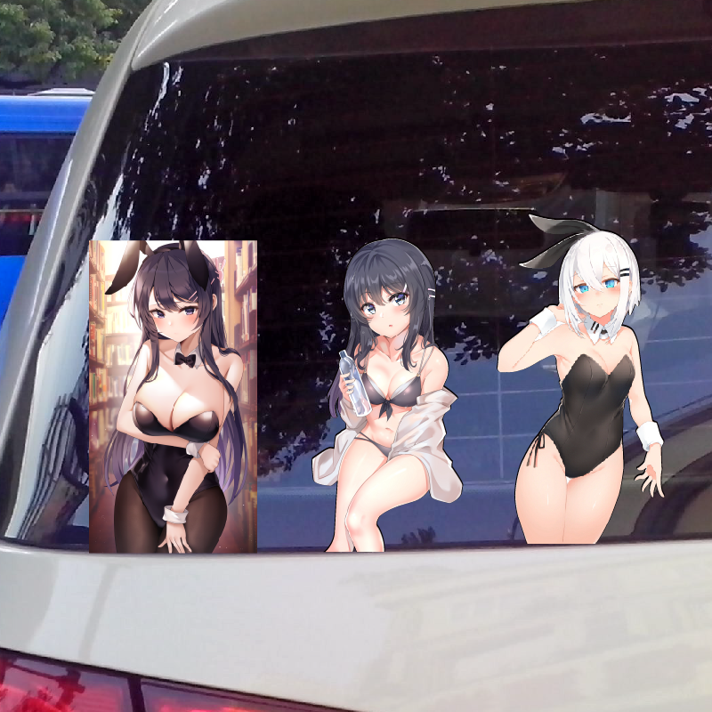 Funny Anime Two-dimensional Beautiful Girl Cartoon Car Stickers Vinyl Auto Parts Car Window Car Styling Decals PVC