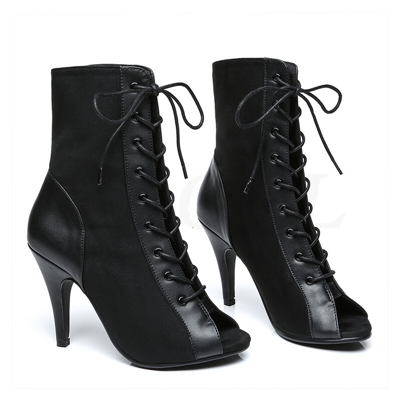 النساء أحذية للبنات الرقص السيدات قاعة الرقص اللاتينية الحديثة تانغو الرقص أحذية السالسا الأسود أحذية مخصصة عالية الكعب 5-10 سنتيمتر
