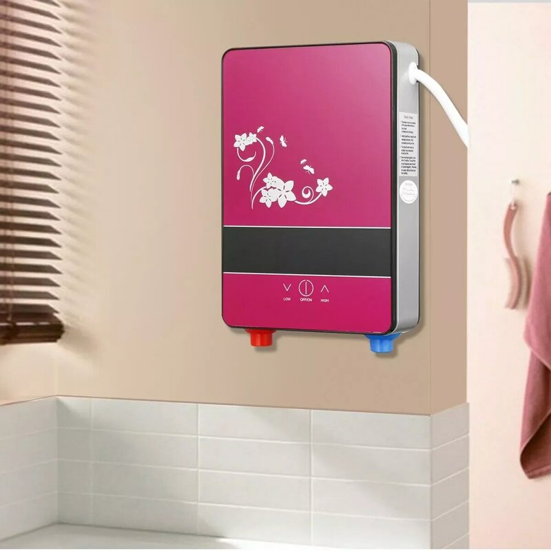 6500W 220V Electric Hot Water Heater Tankless Instant Heating Set Bathroom Self-checking Automatically Safety With Shower Nozzle