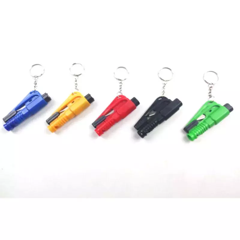 1pcs Self-defense Spike Cone Mini Window Breaker Protection Key Chain Emergency Car Safety Hammer Whistle Cutter Escape Spike