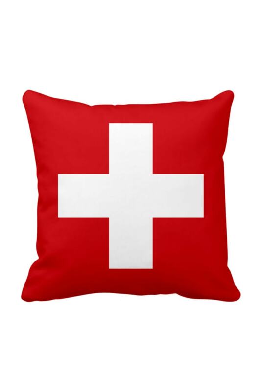 سويسرا سويسرا كرة الراية المشجعين وسادة الساتان