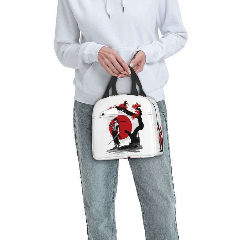 زورو Roronoa حقيبة غداء عازلة حقيبة للنساء قطعة واحدة المبارز القراصنة قابلة لإعادة الاستخدام برودة الحرارية الغذاء علب الاغذية أطفال مدرسة #6