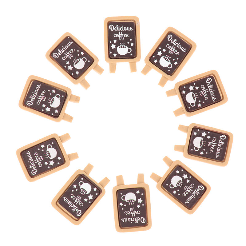 10Pcs Simulation Mini Coffee Board Flatback Resin Embellishments Dollhouse Accessories #2