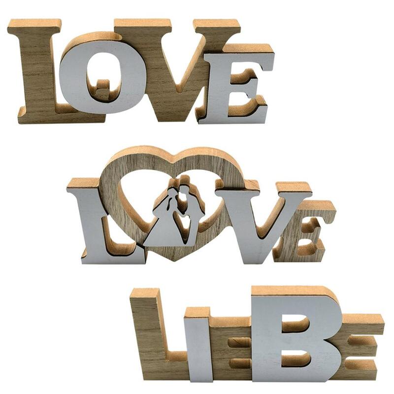 Wooden Ornaments English Alphabet Love Creative Decorative Sign Rustic Style Wedding Gift For Home Decoration