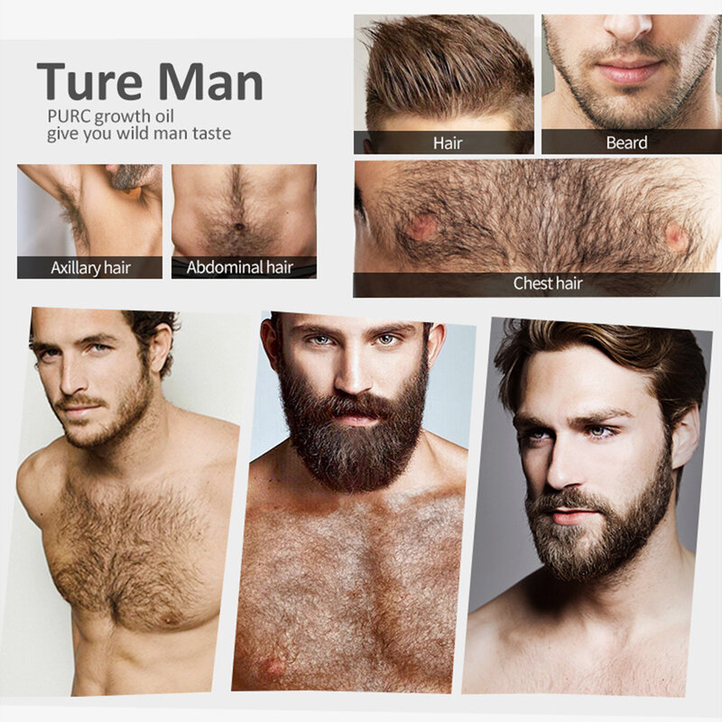 30ml Men Beard Growth Roller Set Beard Growth Kit Men's Beard Growth Essence Nourishing Enhancer Beard Oil Spray Beard Care