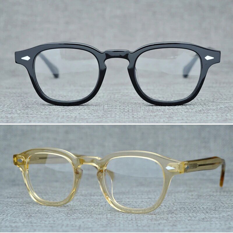 Lemtosh جوني ديب نظارات الرجال النساء البصرية وصفة النظارات الإطار واضح عدسة العلامة التجارية Acetate خلات النظارات اليدوية