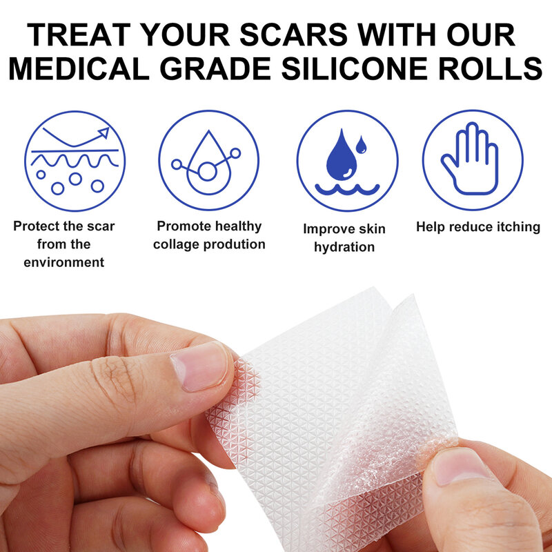 4x300cm Silicone Scar Patch Reusable Cesarean Scars Removal Gel Sheets Removes Scars For Cesarean Injuries Burns Keloid