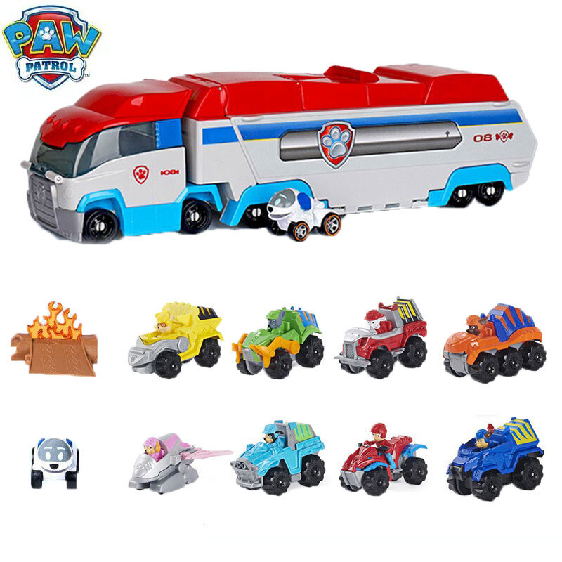 مجموعة ألعاب للأطفال على شكل جرو لعبة على شكل حافلة إنقاذ باترول باو باترول 2 في 1 مجموعة ألعاب للأطفال
