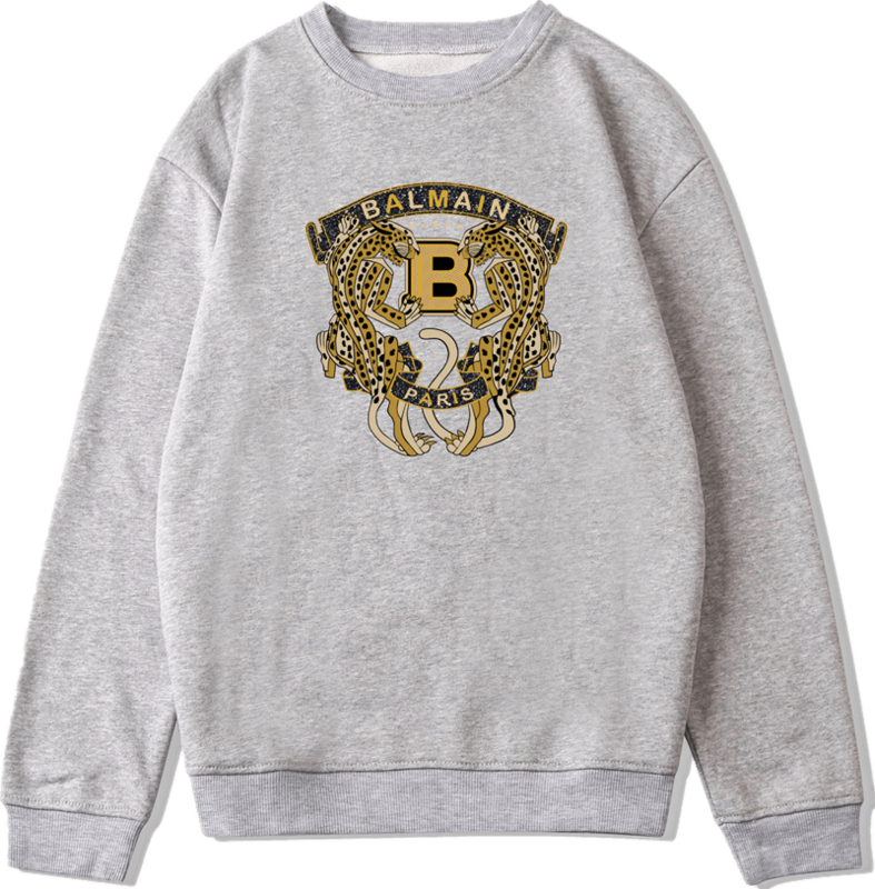 Balmain Men's And Women's Unisex Letter Printed Long Sleeve Crew Neck Pullover Casual Sweatshirts S-4XL