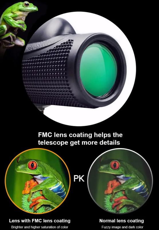 مجهر أحادي 80X100 مجهر أحادي العينين احترافي طويل المدى عالي الدقة مناظير عالية القوة منظار ضوء منخفض للصيد أثناء السفر