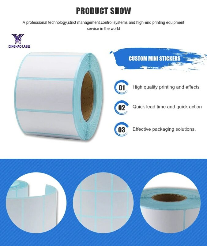 Thermal Label Sticker Paper Supermarket Price Blank Barcode Label Direct Print Waterproof Print Supplies 500pcs/Roll Adhesive
