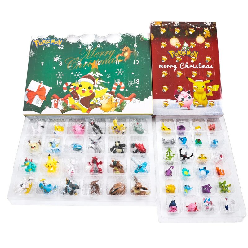 2022New 24 قطعة البوكيمون عيد الميلاد تقويم القدوم صندوق ألعاب شخصيات الحركة أنيمي الشكل ألعاب أطفال صندوق البوكيمون جيتس