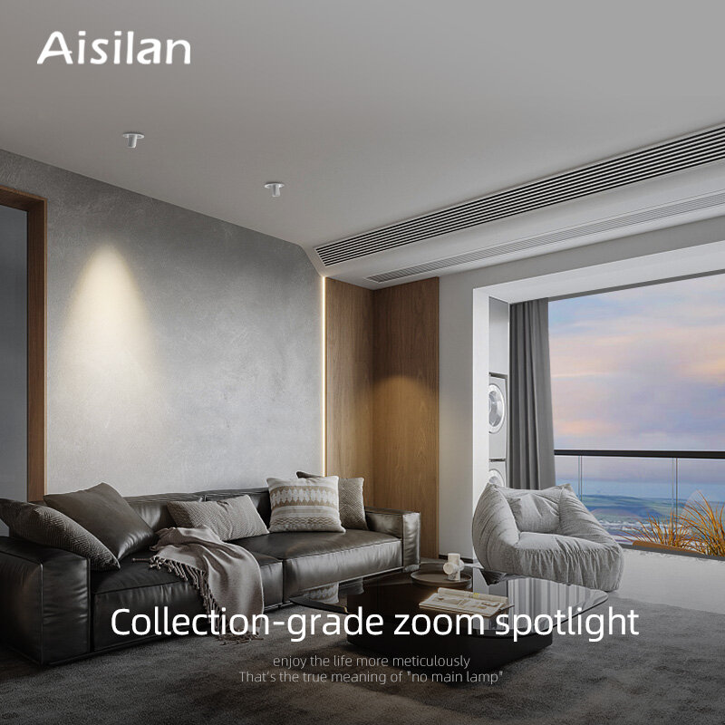 Aisilan أضواء كاشفة قابلة للتعديل زاوية الشعاع وميض الحرة 7 واط CRI 97 التركيز اتجاهي النازل لمعرض غرفة المعيشة