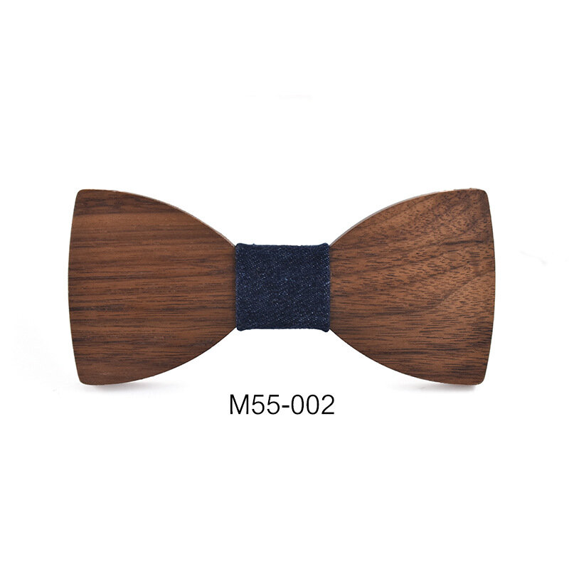 New Men's Solid Color Wood Bow Stripe Dot Popular Wooden Casual Bowtie Handmade Skinny Lattice Bussiness Wedding Tie Butterfly #3