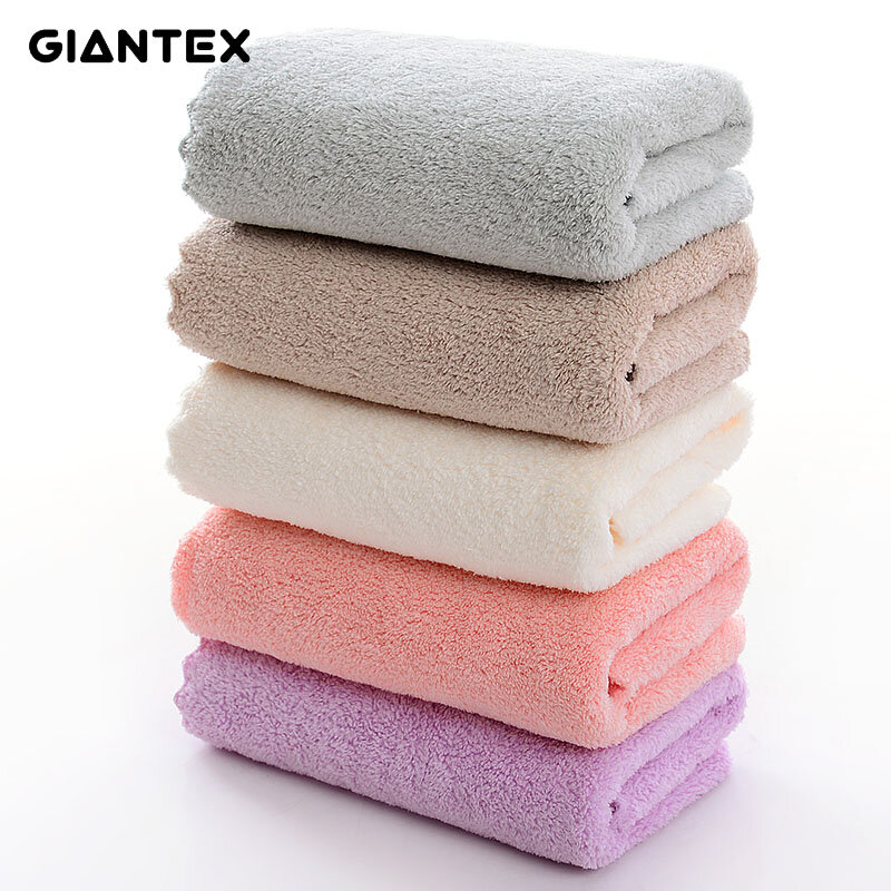 GIANTEX-منشفة ذات حواف مخملية مرجانية ، مناشف بوليستر ناعمة للمنزل والحمام