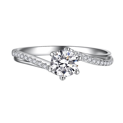 تويست D اللون مويسانيتي الماس سوليتير خاتم 925 فضة 1CT اقتراح الزفاف الزفاف الخطوبة الخلود تخصيص
