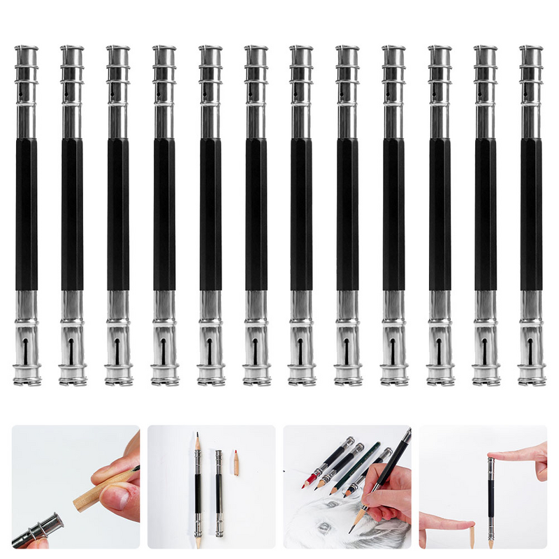 12pcs Extenders Pencil Supplies Pencil Extension Rods Drawing Pencil Extenders Pencil Extenders for Home Gift School