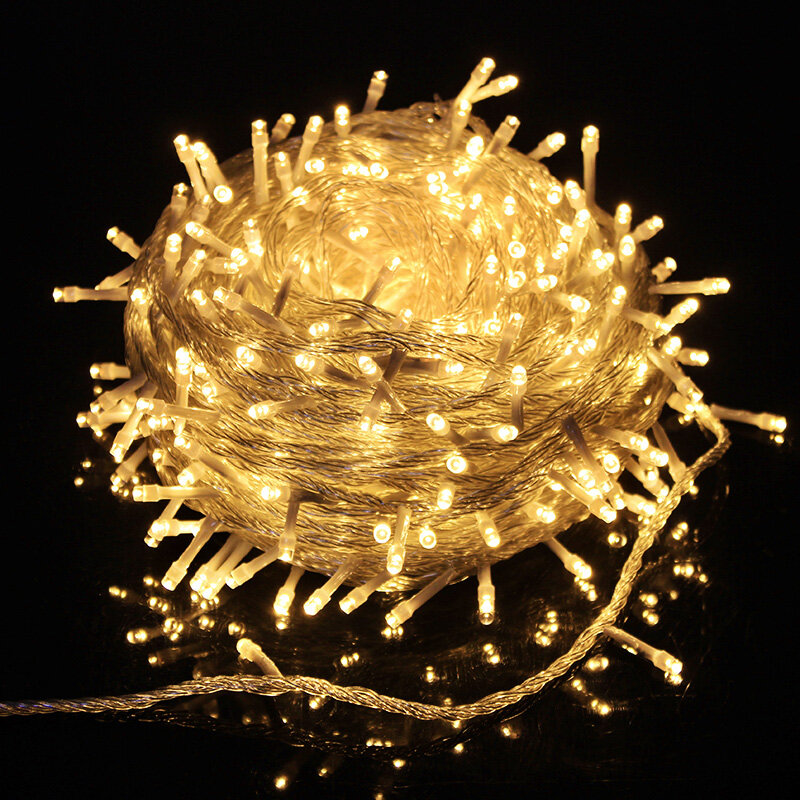 100 LED سلسلة أضواء مقاوم للماء في الهواء الطلق الإضاءة عيد الميلاد الديكور جارلاند الجنية ضوء سلسلة Bedoom حديقة ديكور الحفلات #6