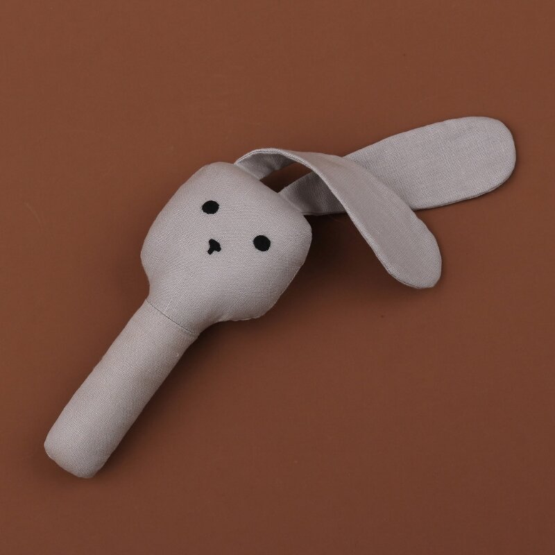 Q0KB Cartoon Bunny Plush Ring Shaking Toy Rattle w/ Rustling Sound for Infant Newborns Baby Grab Training Birthday Xmas Gift #4