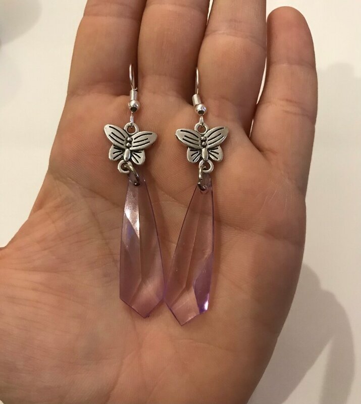 Fairycore Earrings silver butterfly heart fairycore earrings