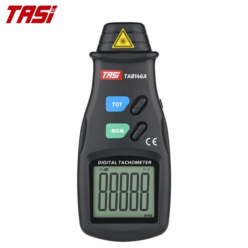 عداد سرعة رقمي TASI TA8146A/B/C يصل إلى 99999 شاشة LCD RPM مقياس سرعة الدوران الرقمي غير المتصل بالليزر
