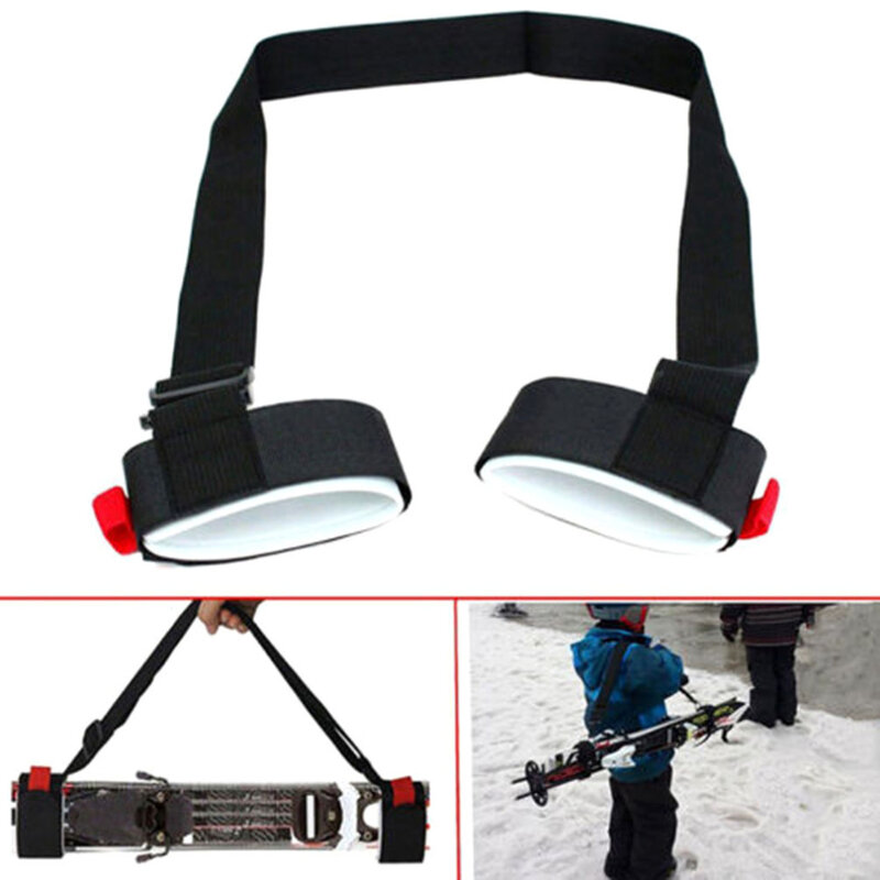 Nylon Skiing Bags Adjustable Skiing Pole Shoulder Hand Carrier Lash Handle Straps Porter Hook Loop Protecting For Ski Snowboard
