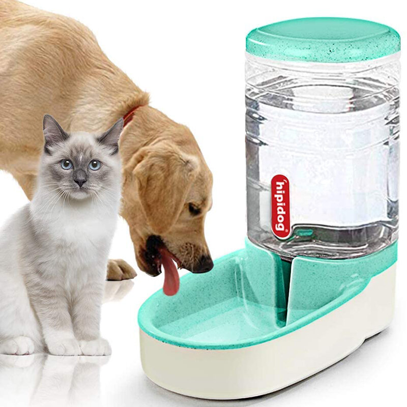 التلقائي القط المغذية التلقائي الكلب موزع مياه 3.8L مزدوجة السلطانية تصميم للحيوانات الأليفة الصغيرة والكبيرة كومبو تخزين الحبوب دلو