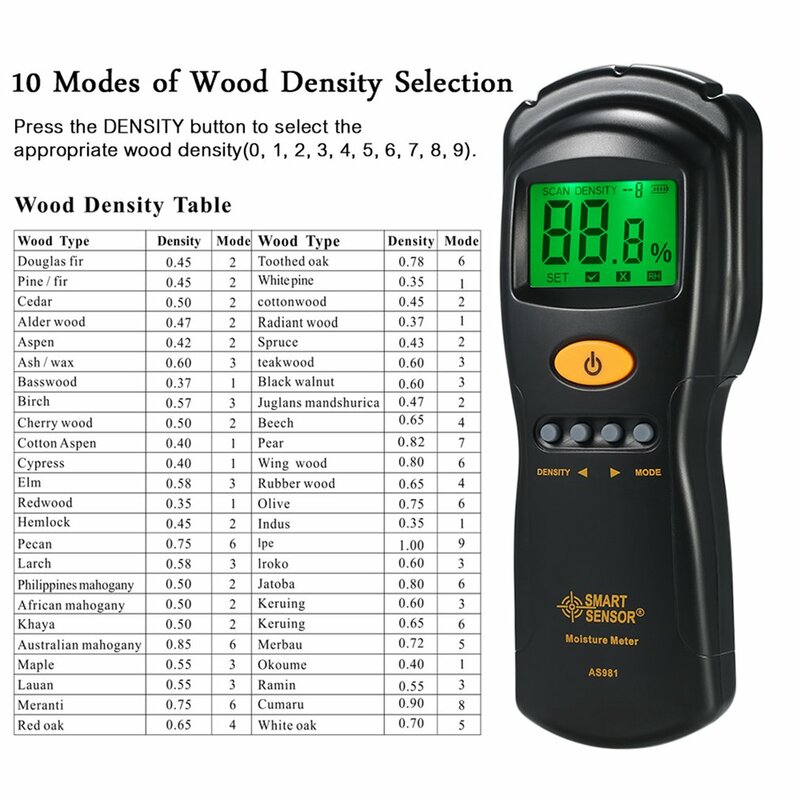 الرطوبة الرطوبة الرقمية الخشب كرتون الميكروويف قياس سريع شاشة الكريستال السائل مقياس الرطوبة #5